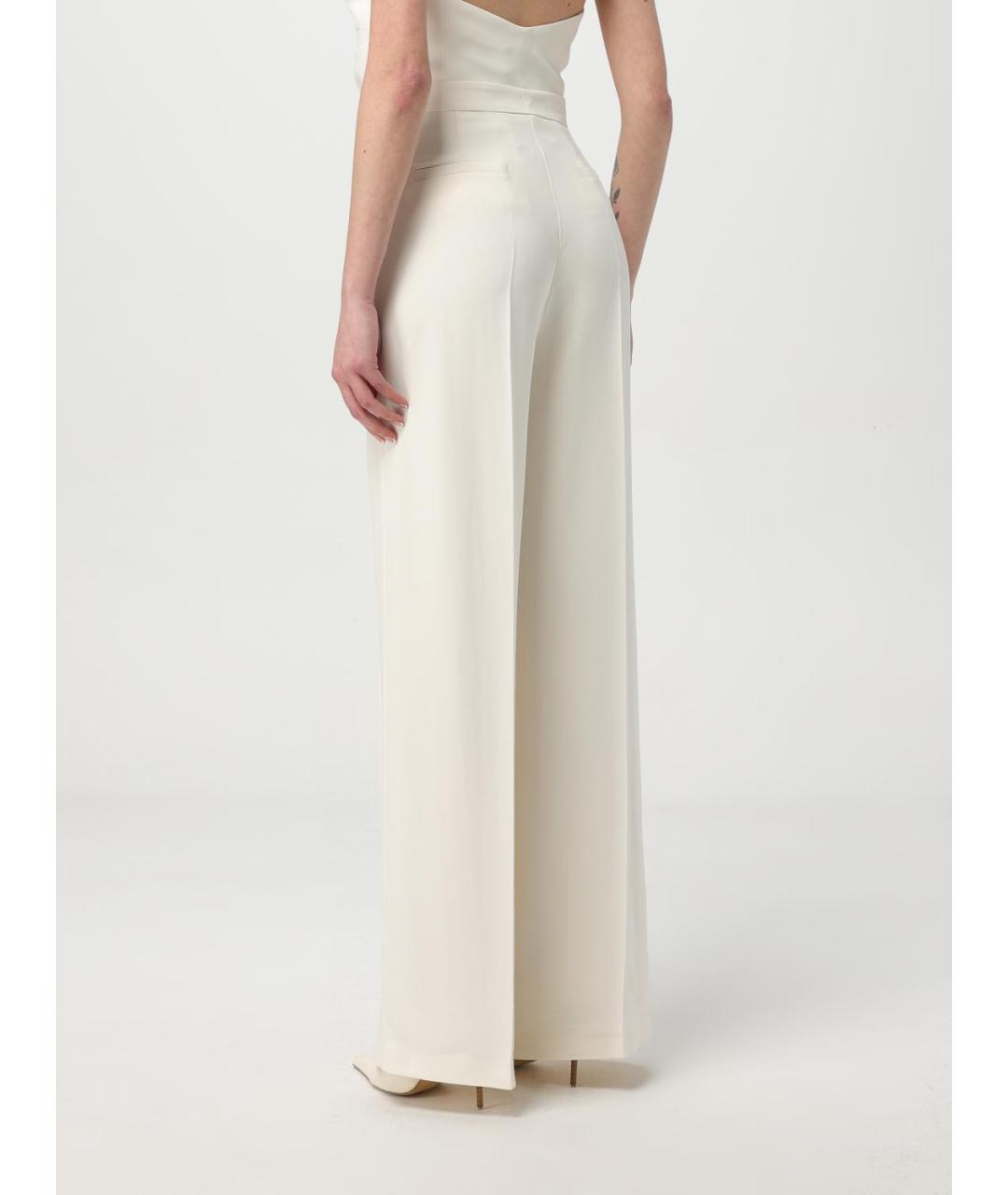 PINKO Белые вискозные прямые брюки, фото 2