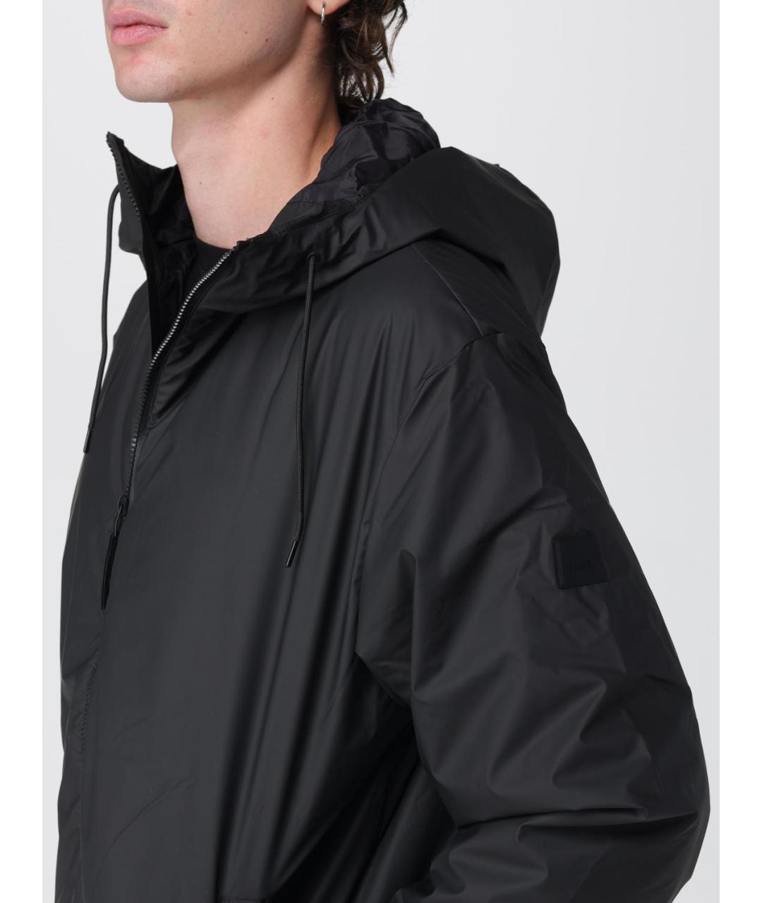 RAINS Черная полиэстеровая куртка, фото 5