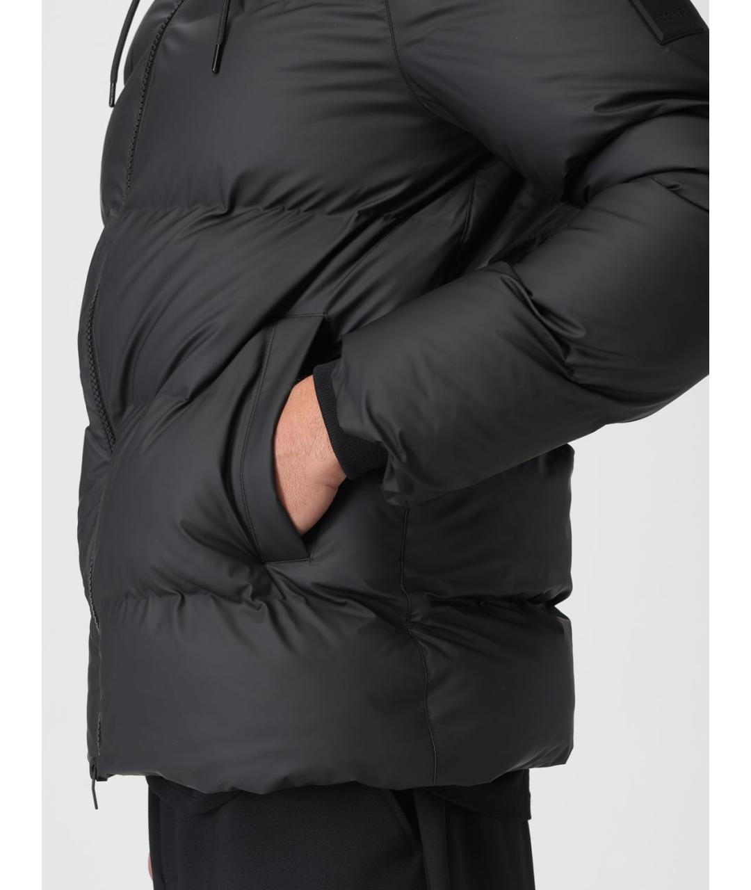 RAINS Черный полиэстеровый пуховик, фото 5