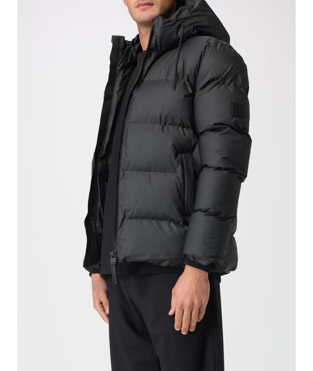 RAINS Черный полиэстеровый пуховик, фото 4