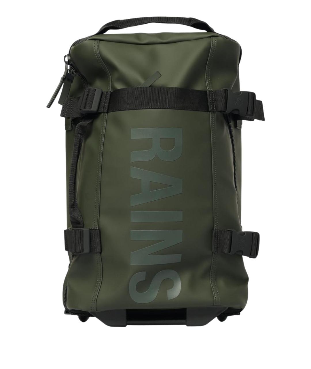 RAINS Зеленый синтетический чемодан, фото 1