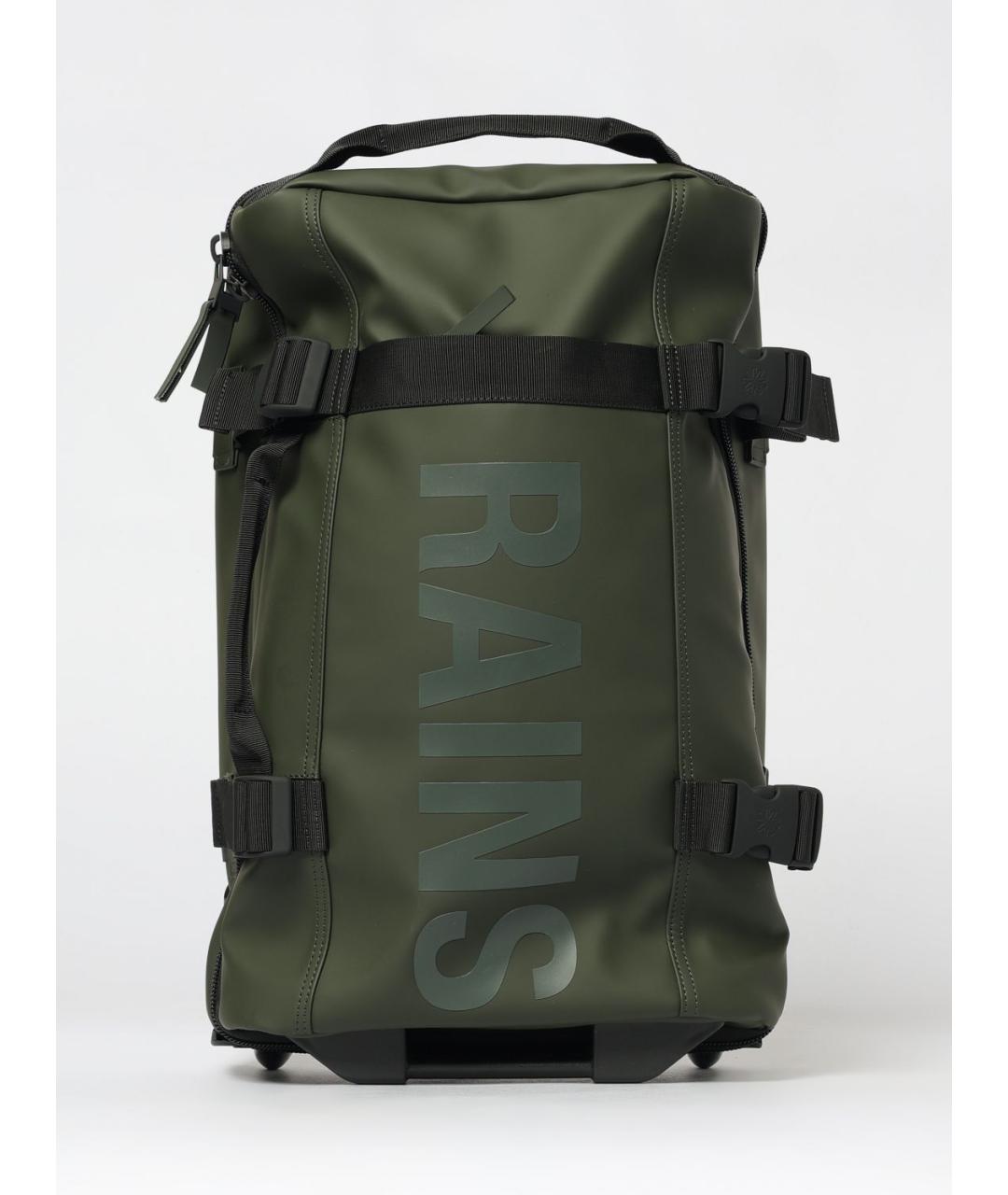 RAINS Зеленый синтетический чемодан, фото 5