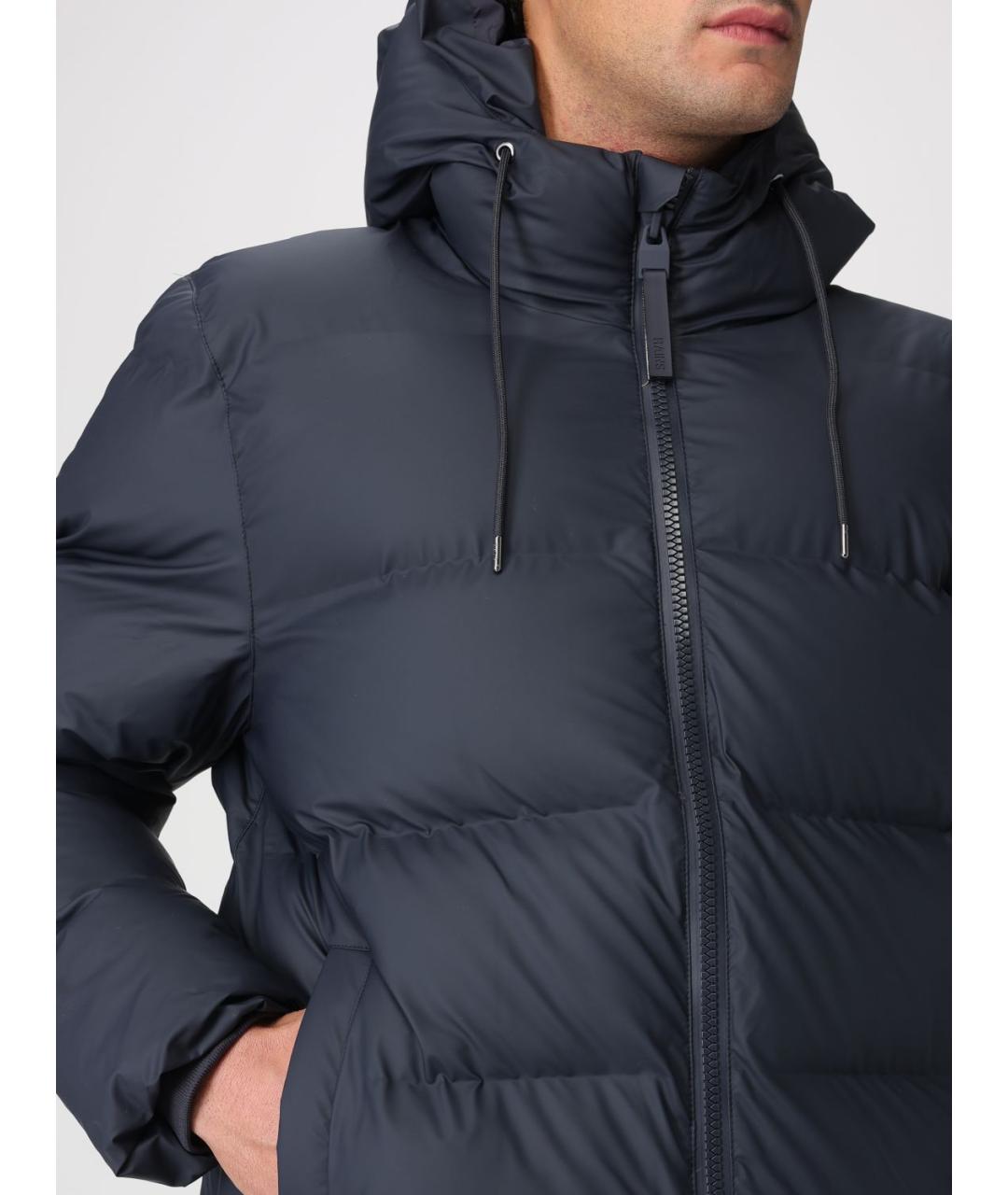 RAINS Синяя полиэстеровая куртка, фото 4