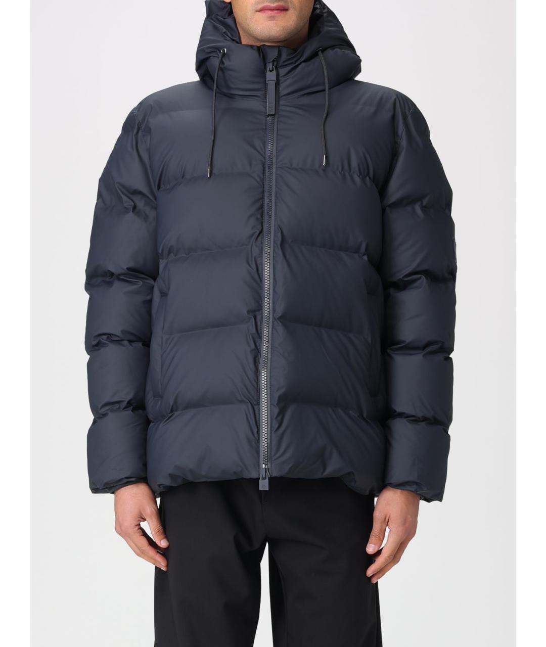 RAINS Синяя полиэстеровая куртка, фото 5