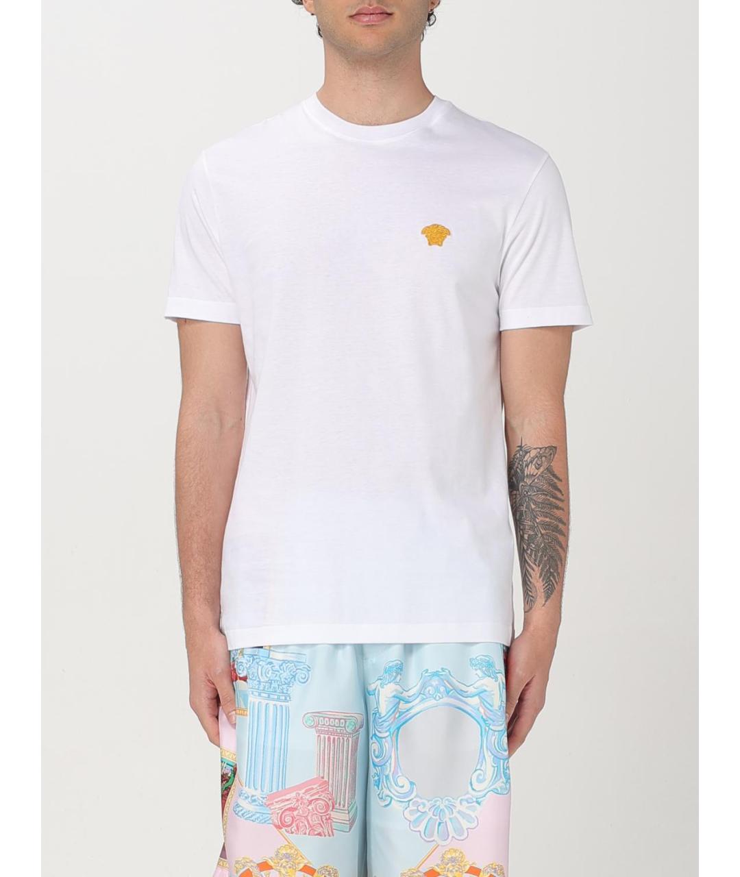 VERSACE Белая хлопковая футболка, фото 6