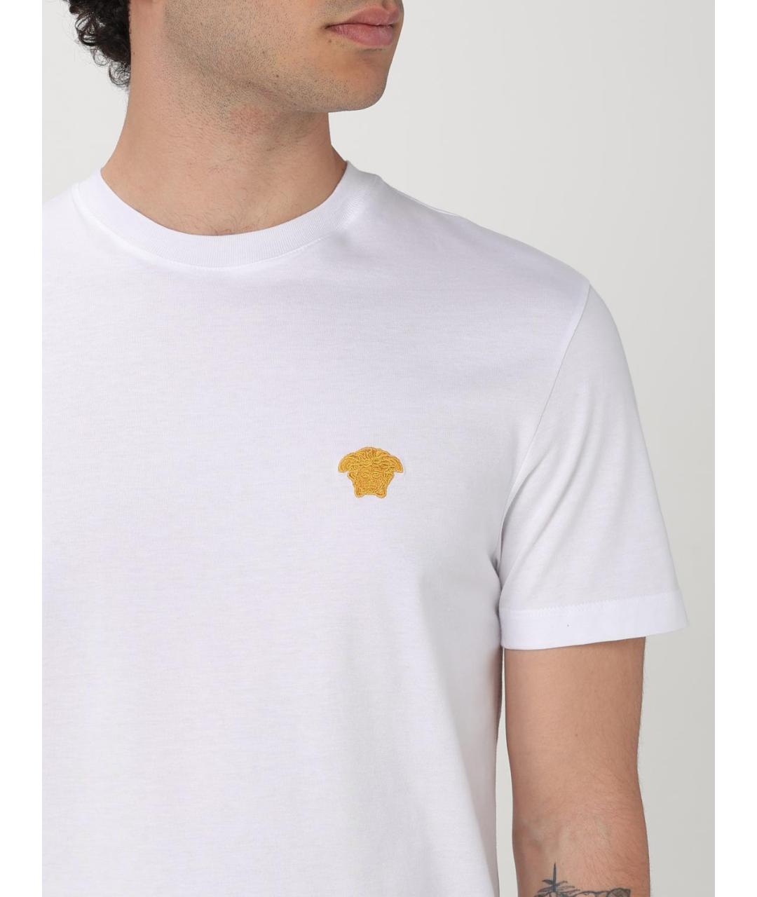 VERSACE Белая хлопковая футболка, фото 5