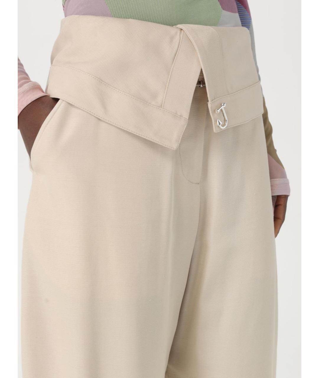 J.W.ANDERSON Бежевые вискозные прямые брюки, фото 5