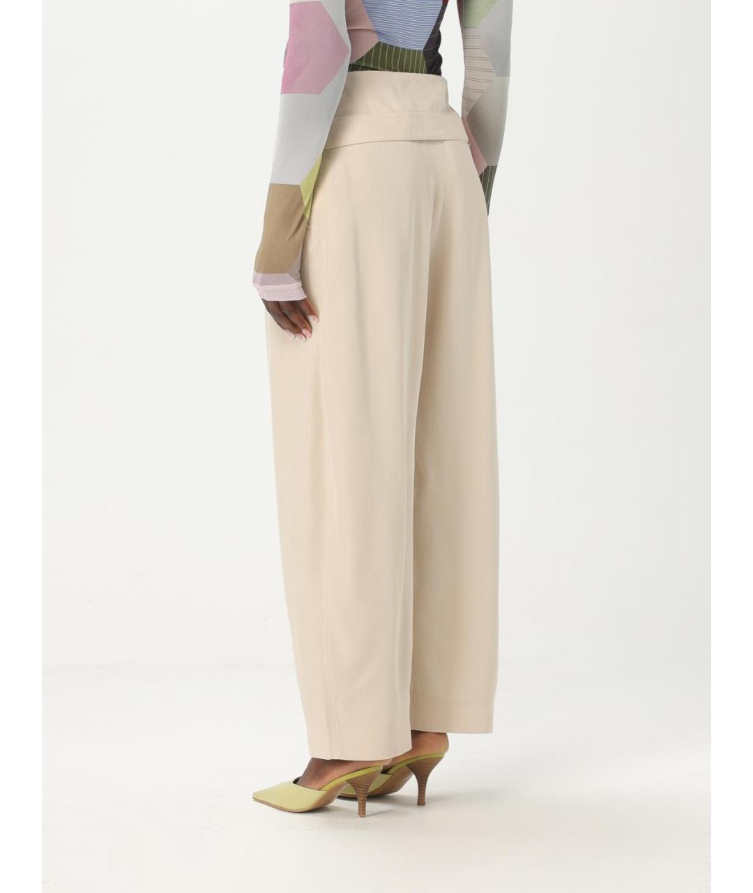 J.W.ANDERSON Бежевые вискозные прямые брюки, фото 3