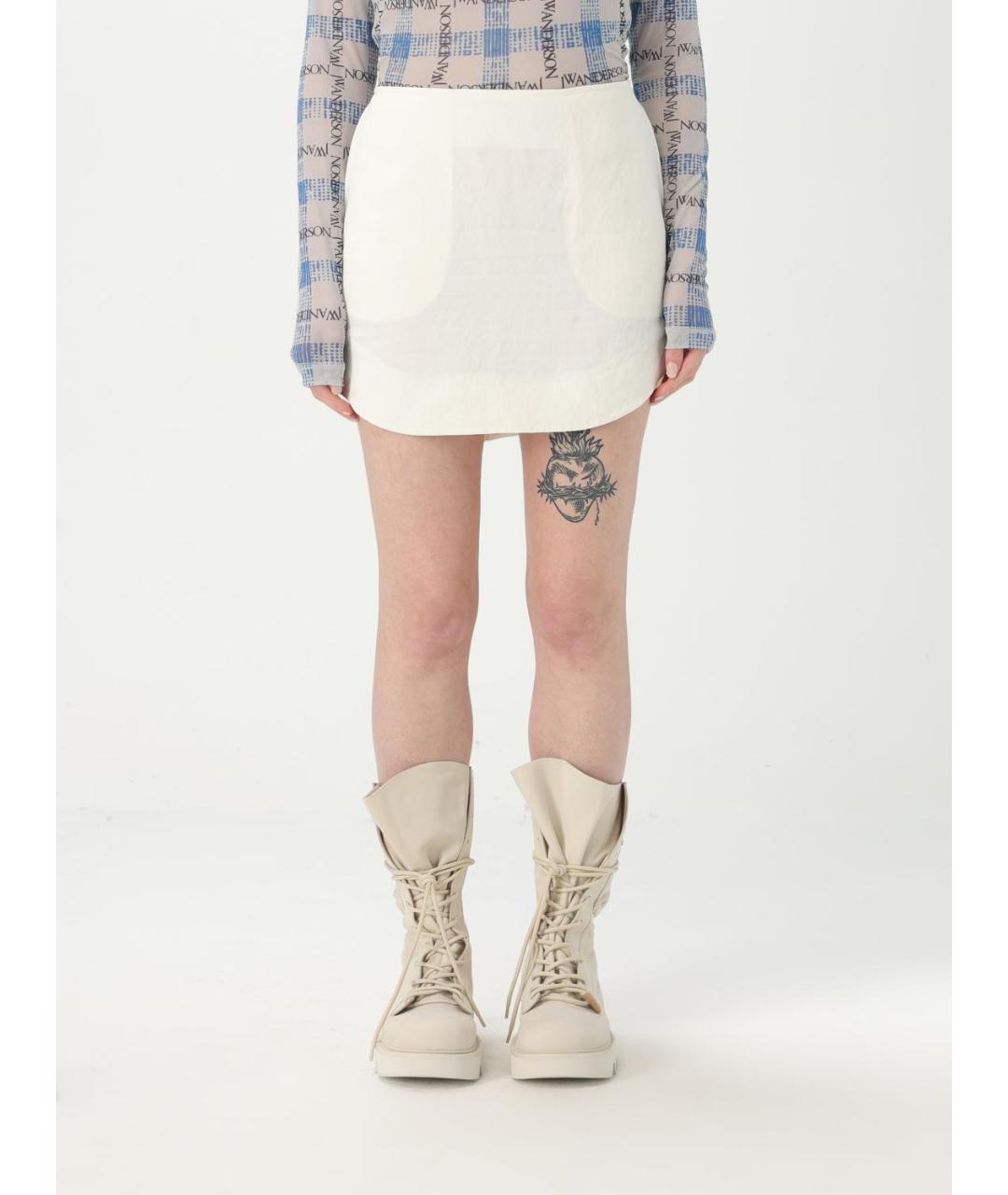J.W.ANDERSON Белая вискозная юбка мини, фото 6