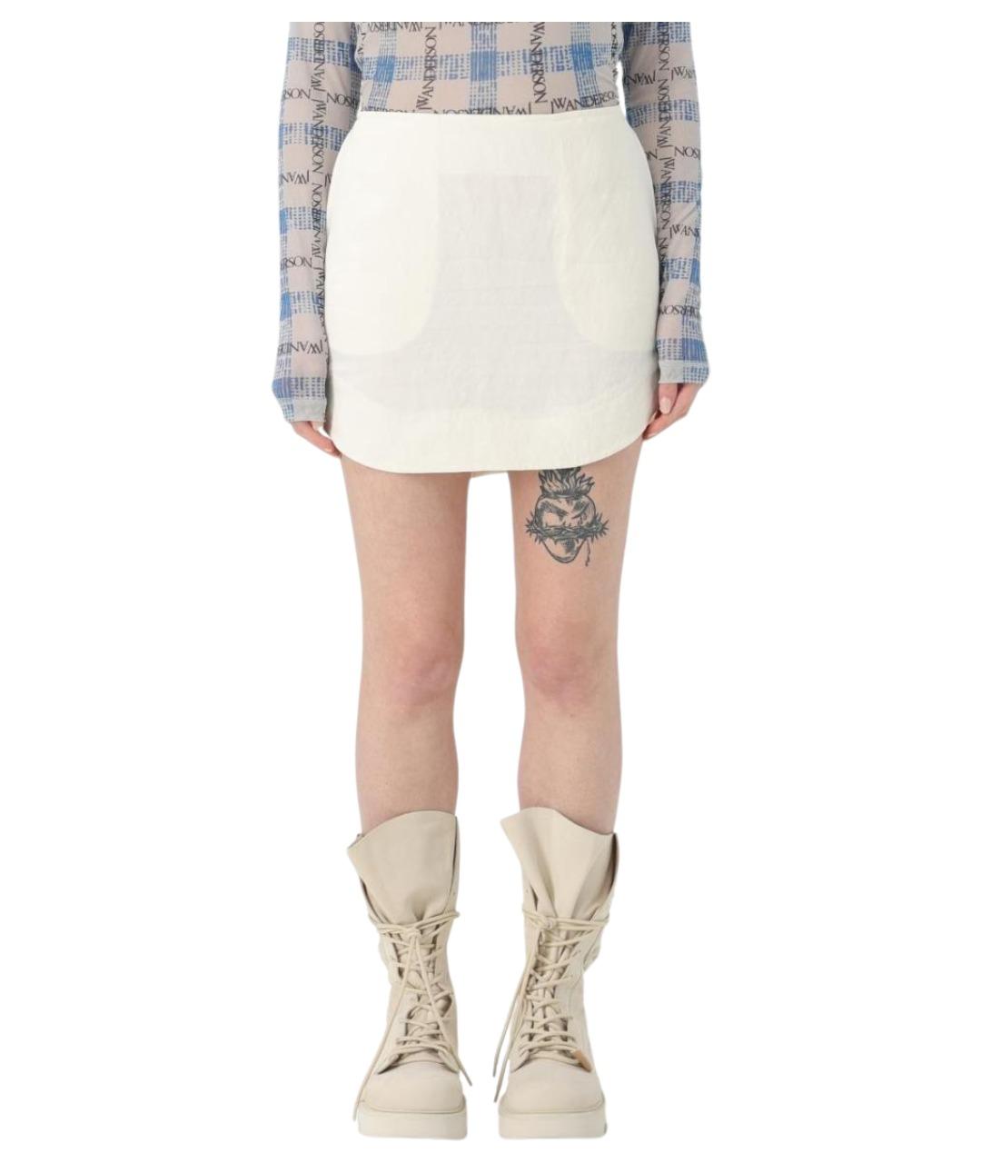 J.W.ANDERSON Белая вискозная юбка мини, фото 1