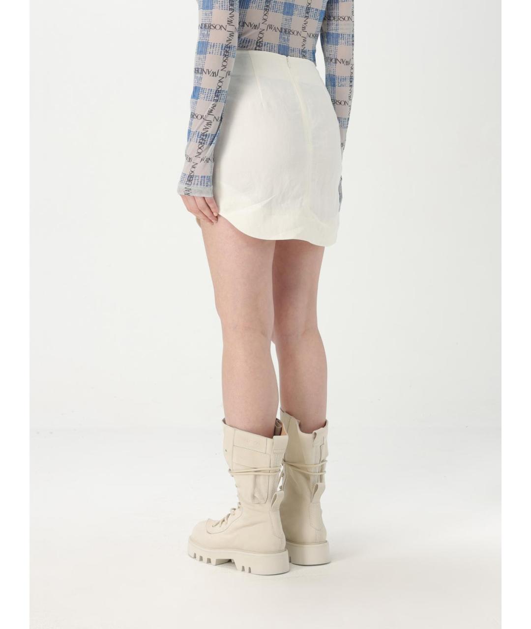 J.W.ANDERSON Белая вискозная юбка мини, фото 3