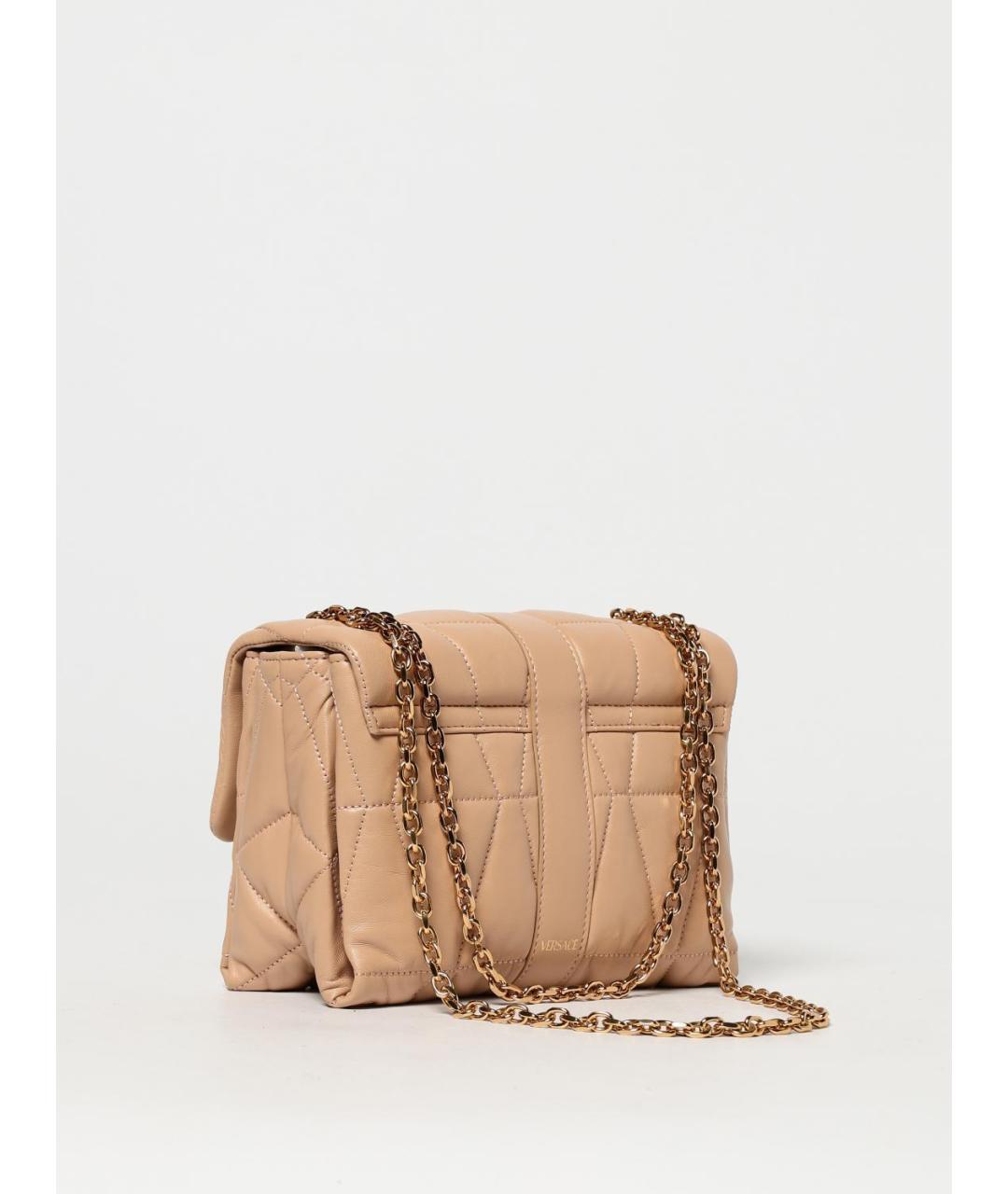 VERSACE Бежевая кожаная сумка через плечо, фото 3