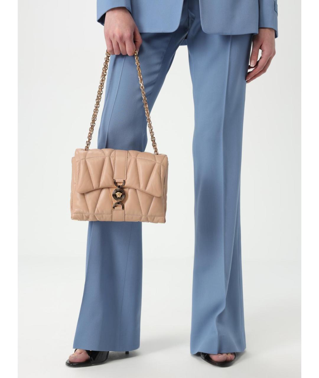 VERSACE Бежевая кожаная сумка через плечо, фото 2