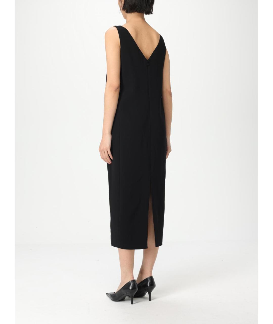 THEORY Черное ацетатное повседневное платье, фото 2