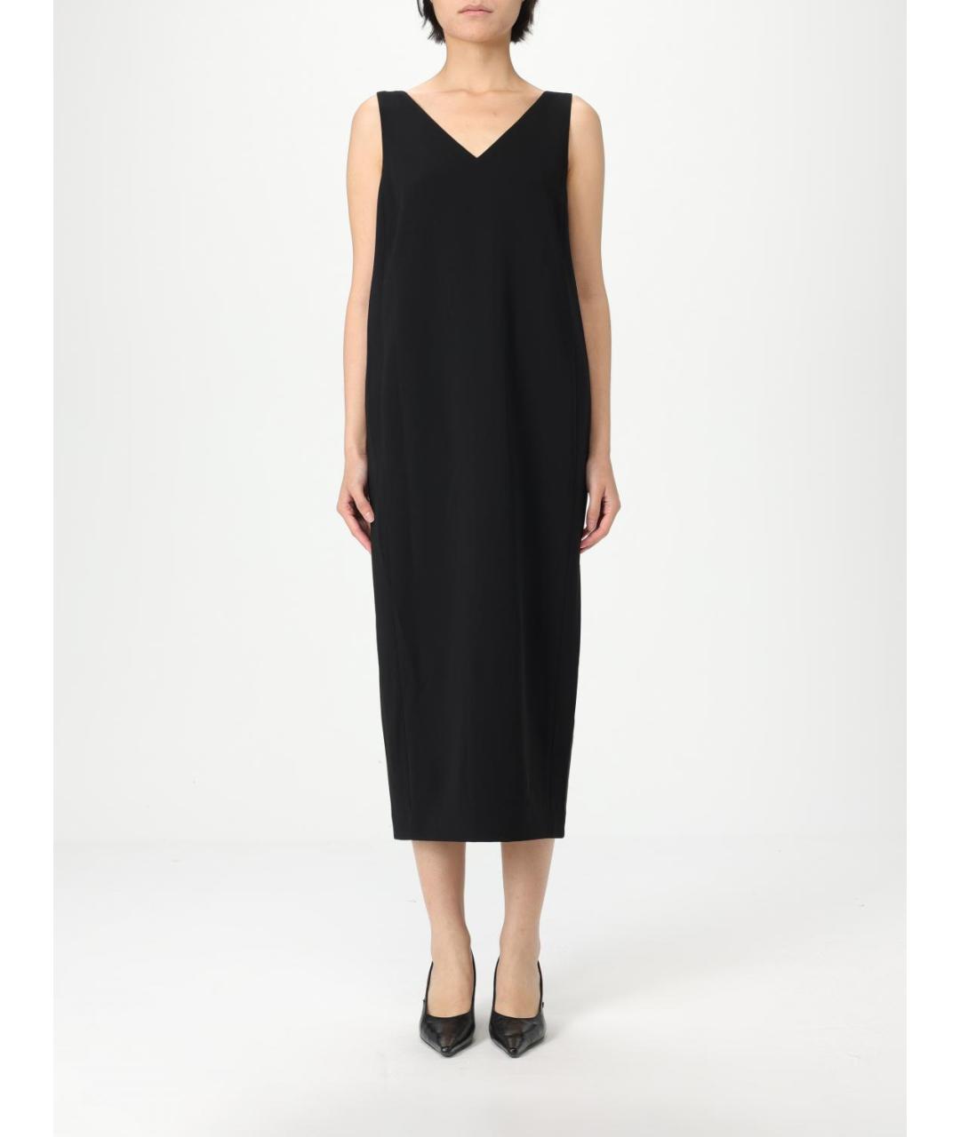 THEORY Черное ацетатное повседневное платье, фото 4