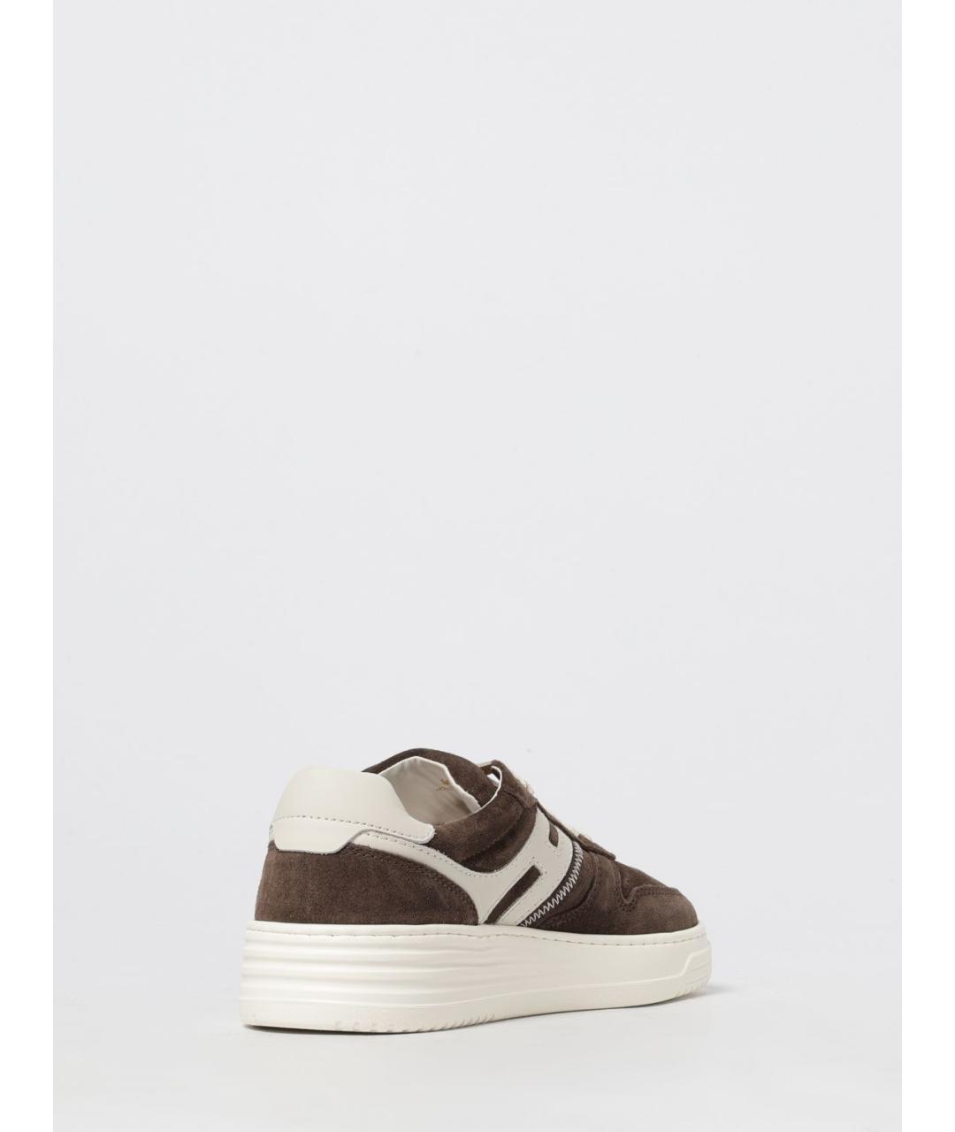 HOGAN Коричневые кожаные кроссовки, фото 3