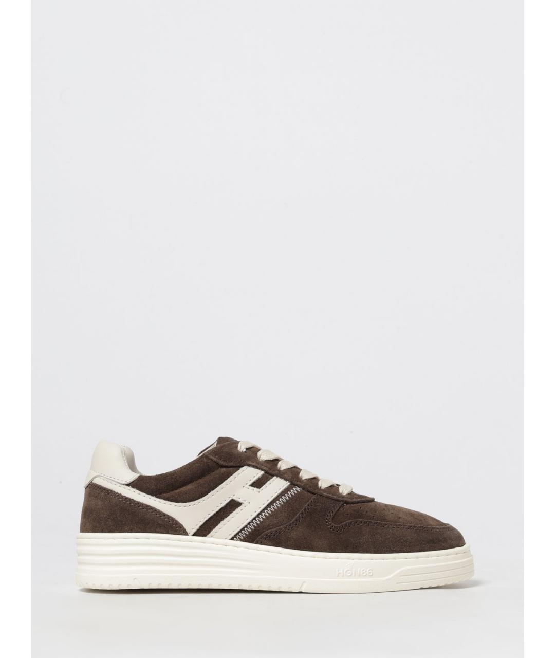 HOGAN Коричневые кожаные кроссовки, фото 5