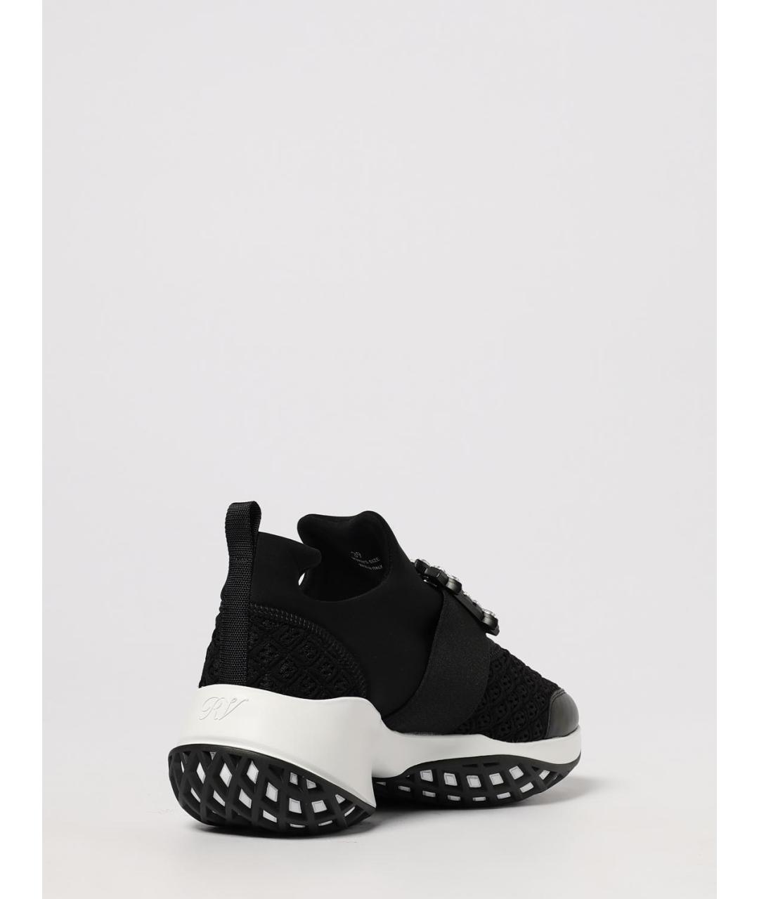 ROGER VIVIER Черные кожаные кроссовки, фото 3