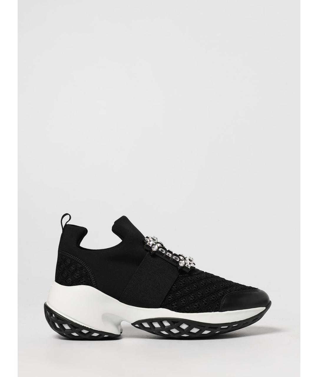 ROGER VIVIER Черные кожаные кроссовки, фото 5