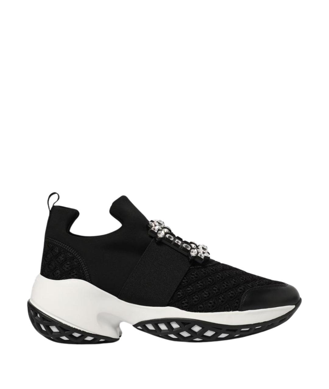 ROGER VIVIER Черные кожаные кроссовки, фото 1