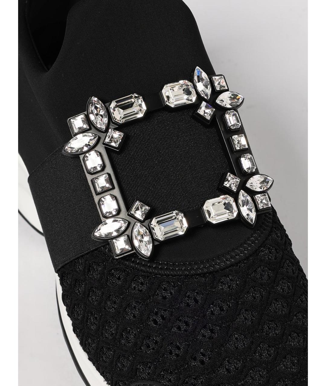 ROGER VIVIER Черные кожаные кроссовки, фото 4