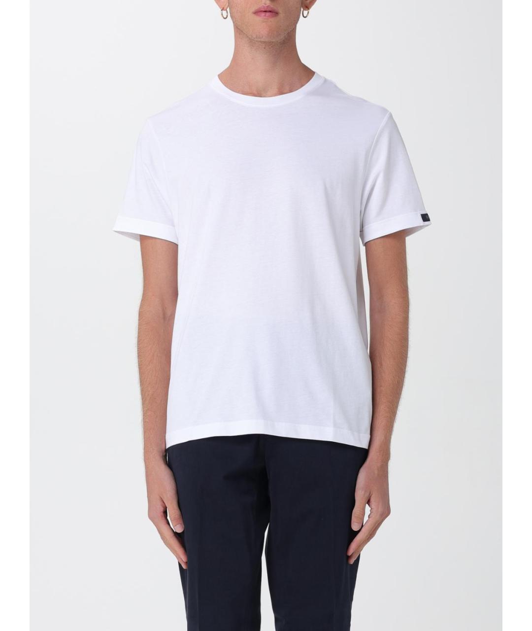 FAY Белая хлопковая футболка, фото 4