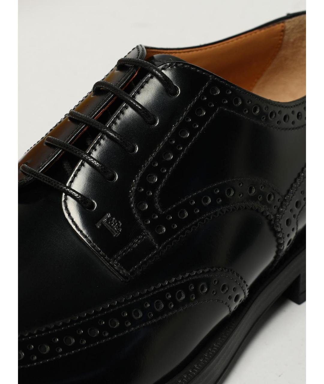 TOD'S Черные кожаные туфли, фото 4
