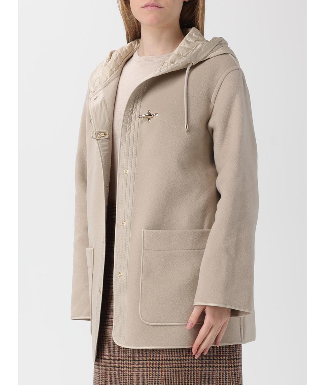 FAY Бежевое шерстяное пальто, фото 3