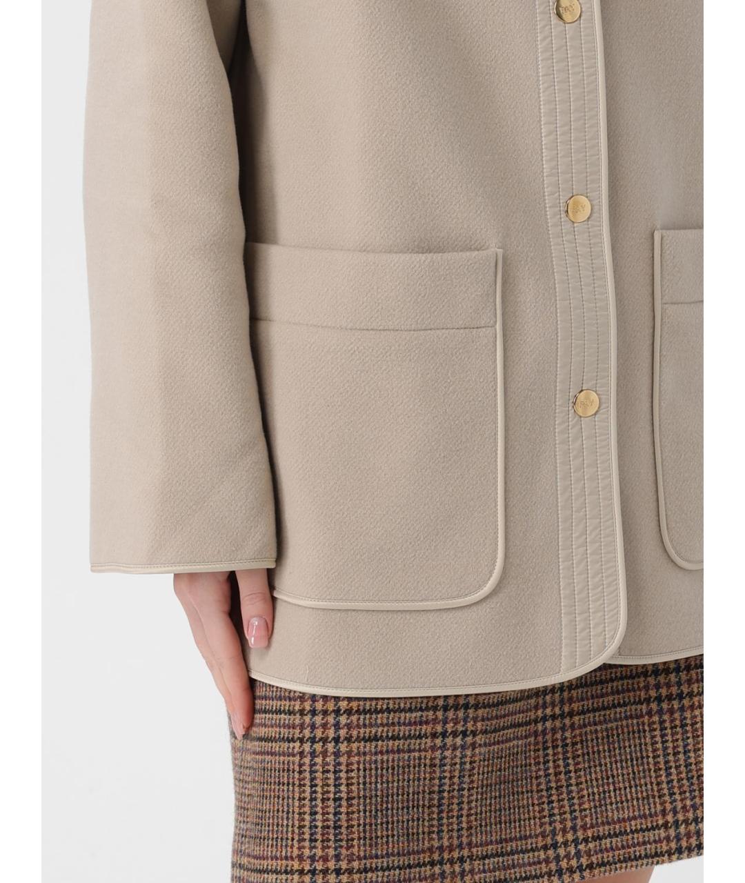 FAY Бежевое шерстяное пальто, фото 4