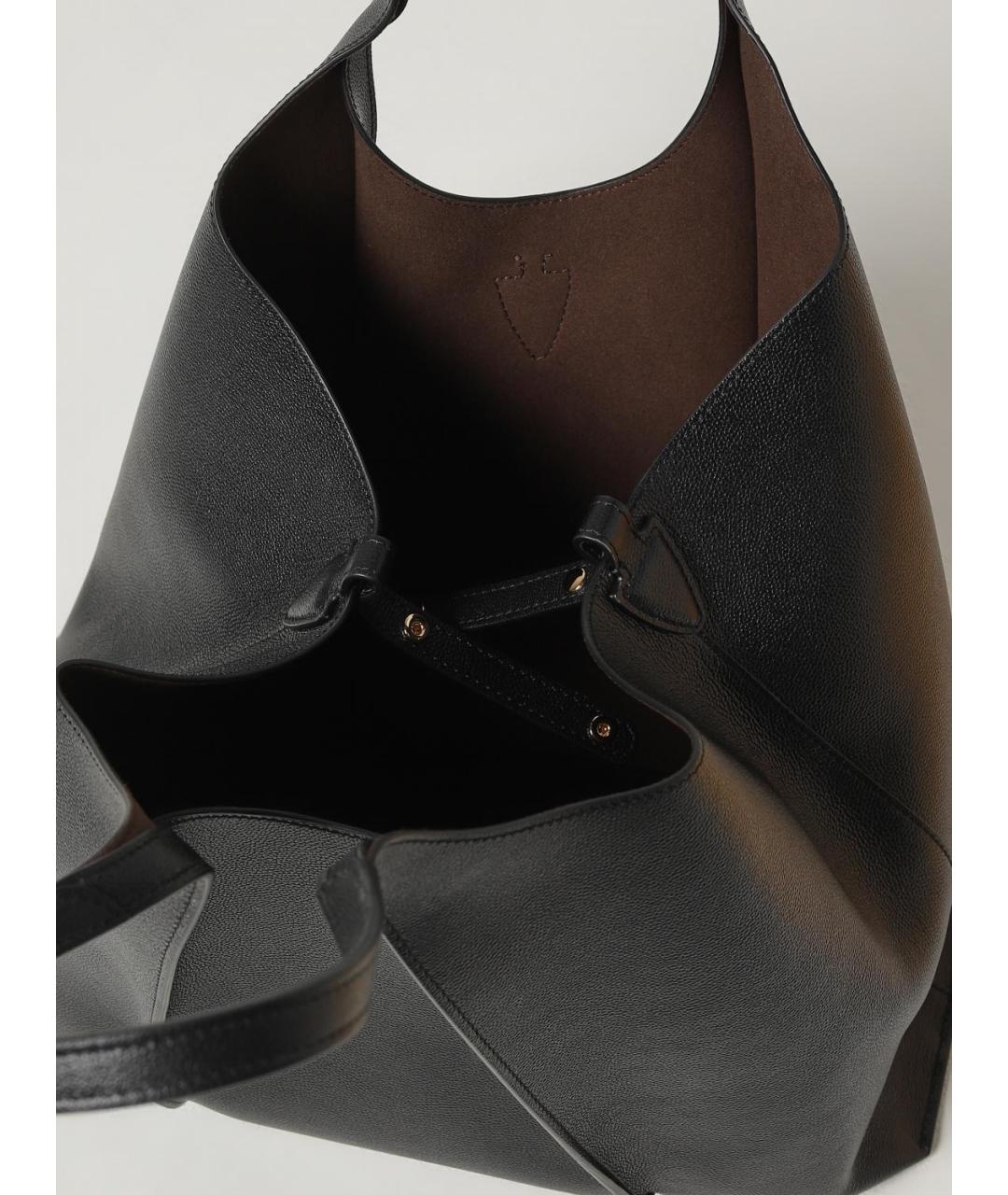 TOD'S Черная кожаная сумка тоут, фото 4