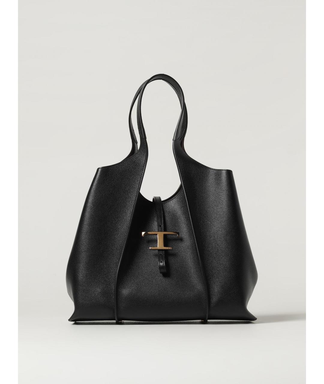 TOD'S Черная кожаная сумка тоут, фото 5