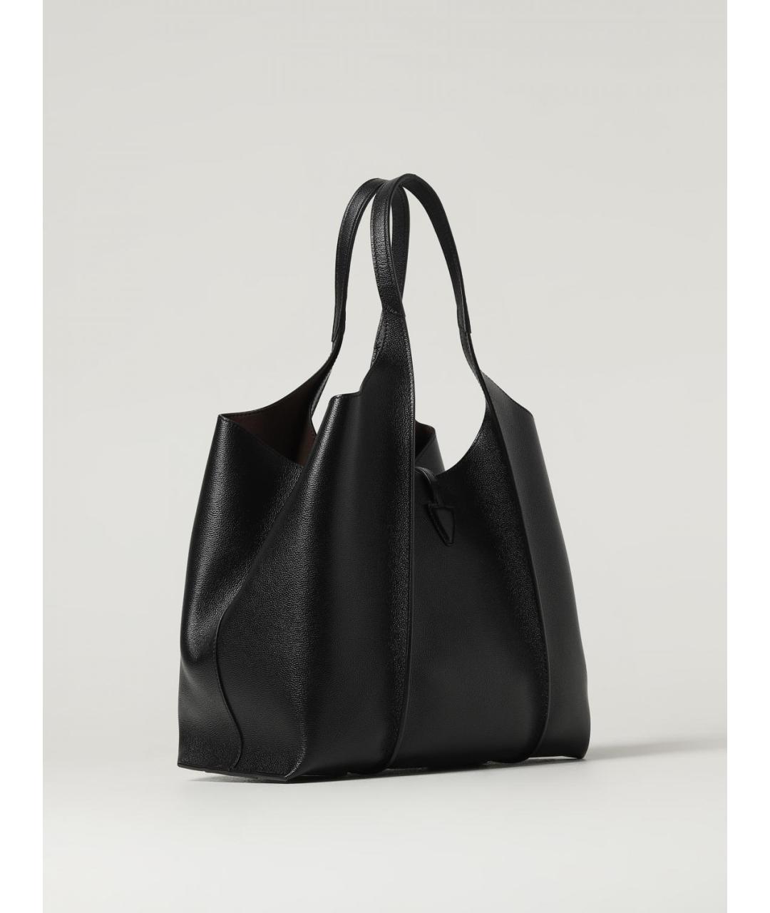 TOD'S Черная кожаная сумка тоут, фото 2