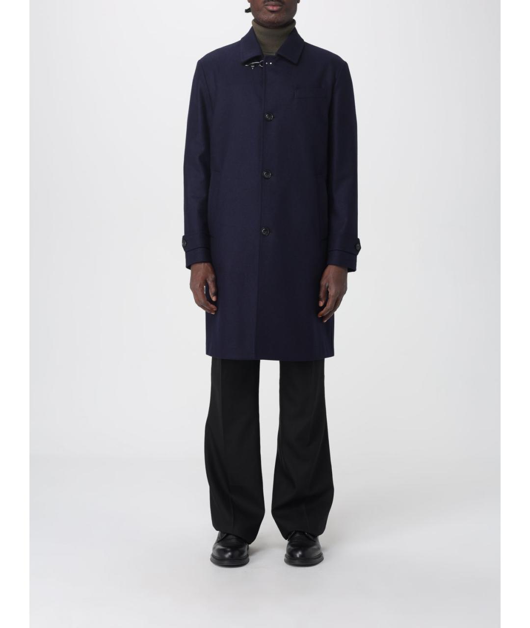 FAY Синее шерстяное пальто, фото 5