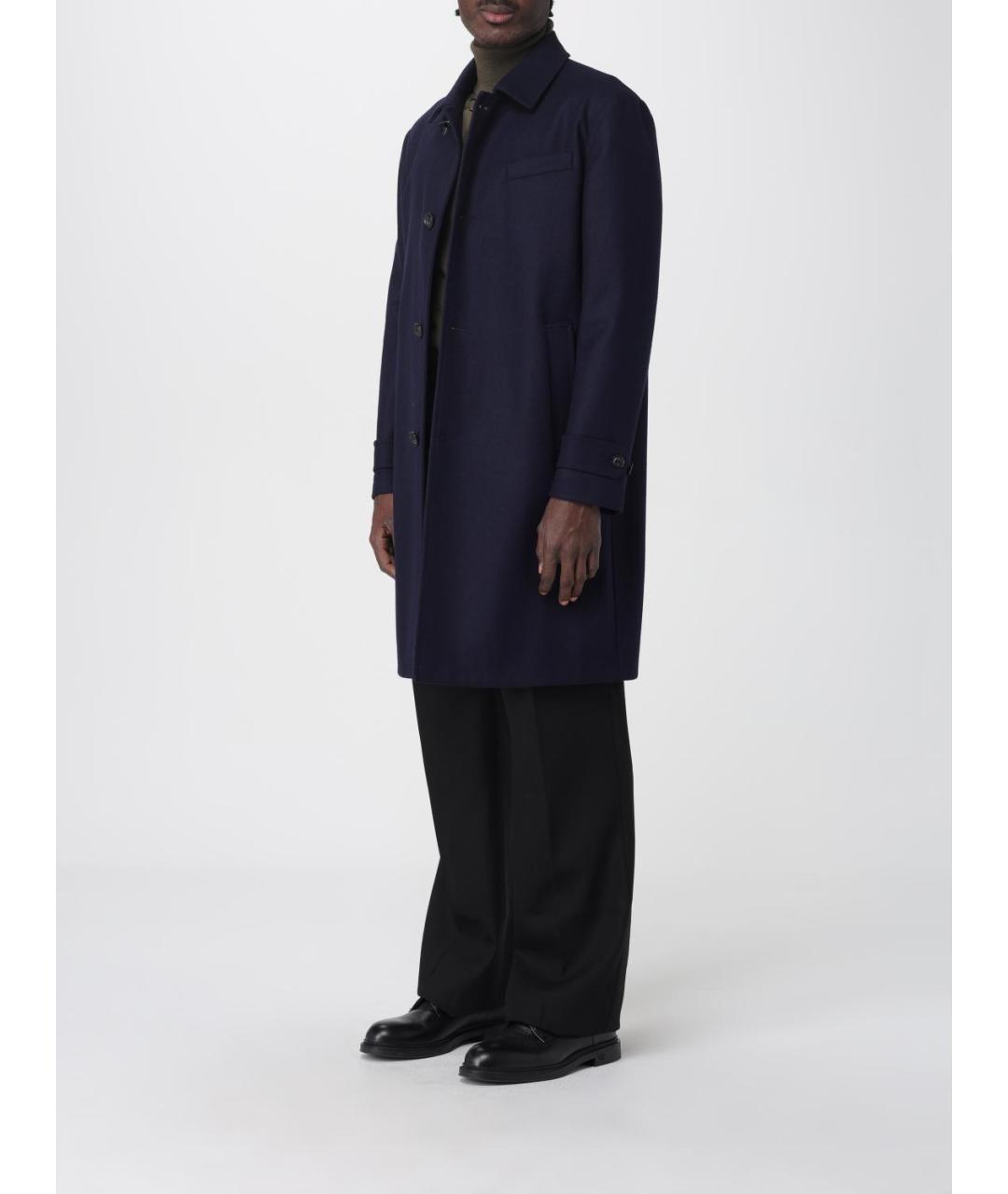 FAY Синее шерстяное пальто, фото 3