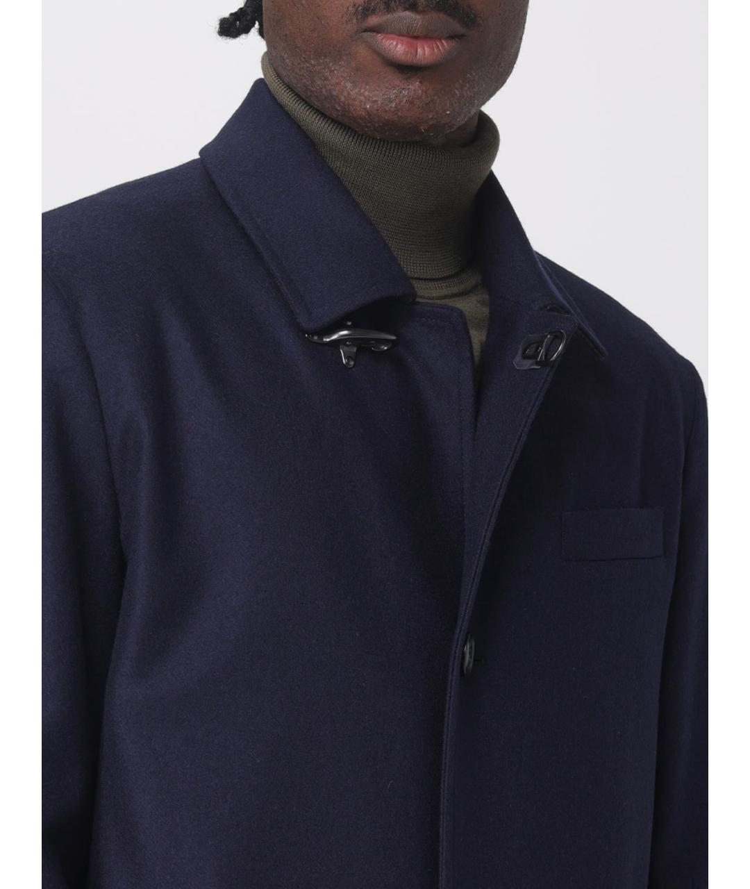 FAY Синее шерстяное пальто, фото 4