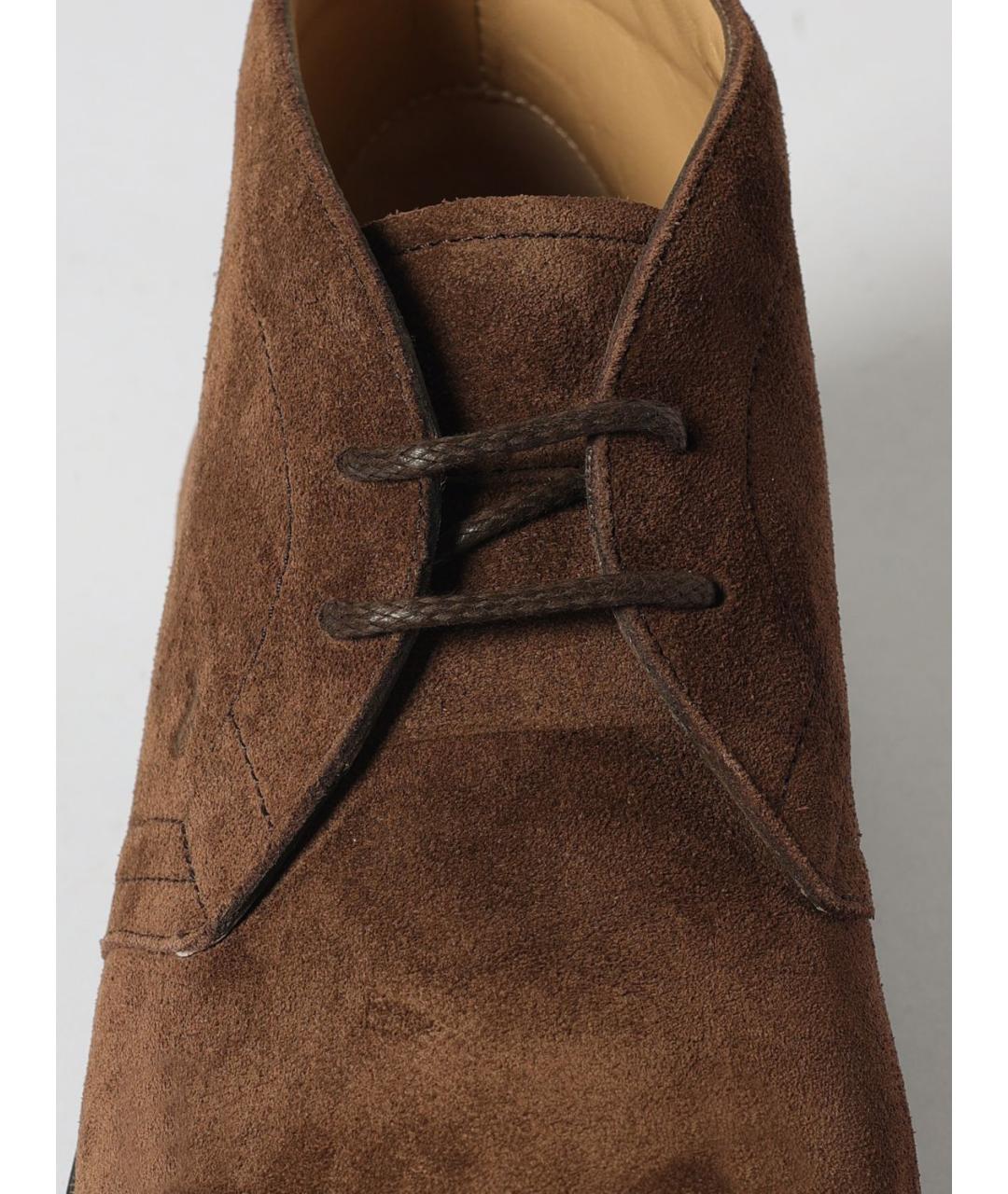 TOD'S Коричневые замшевые высокие ботинки, фото 4