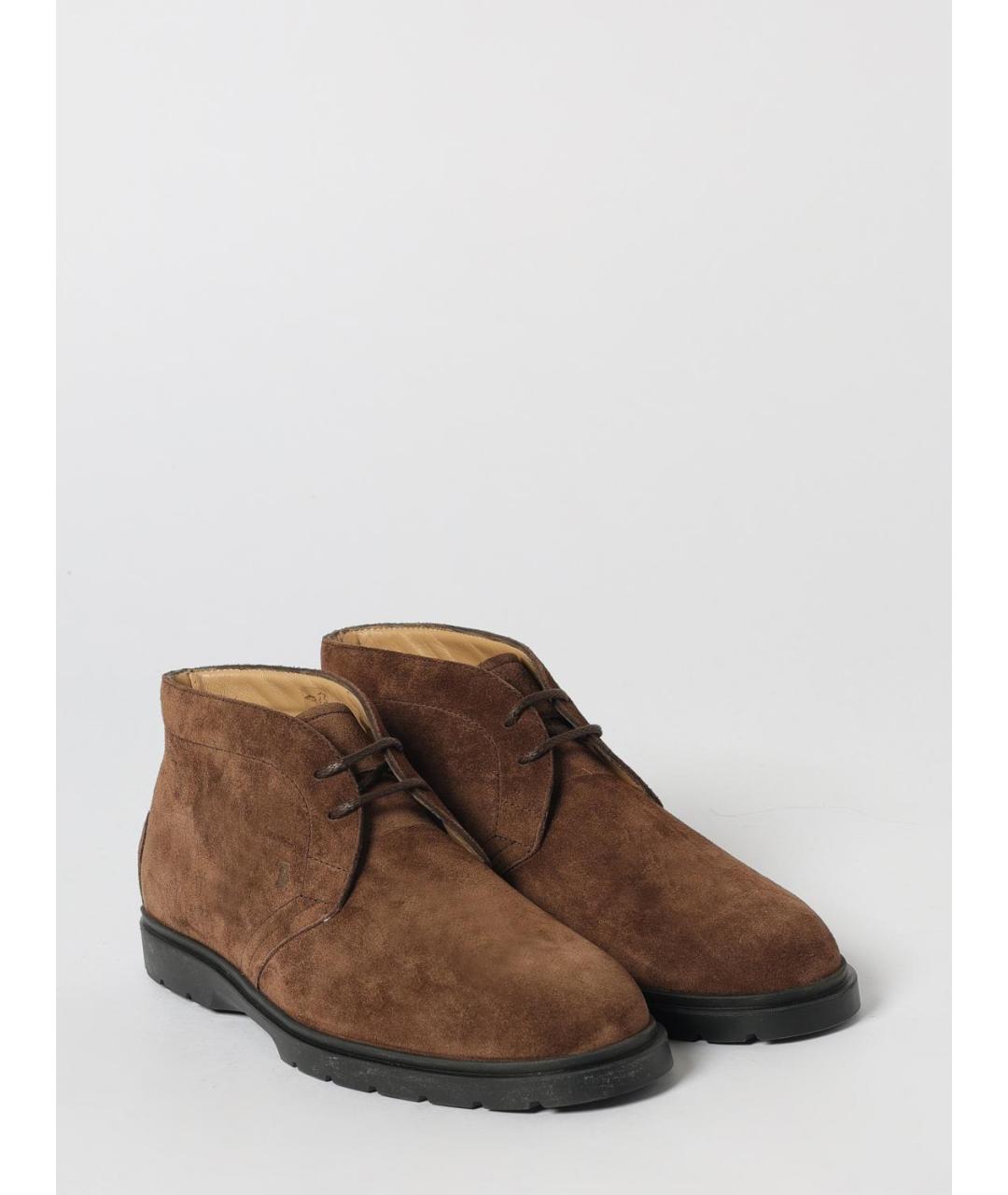 TOD'S Коричневые замшевые высокие ботинки, фото 2