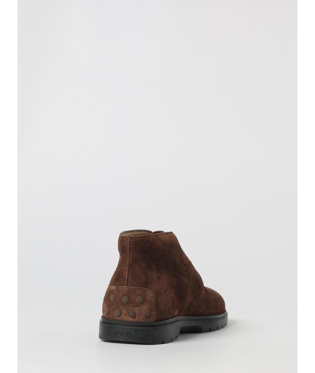 TOD'S Коричневые замшевые высокие ботинки, фото 3