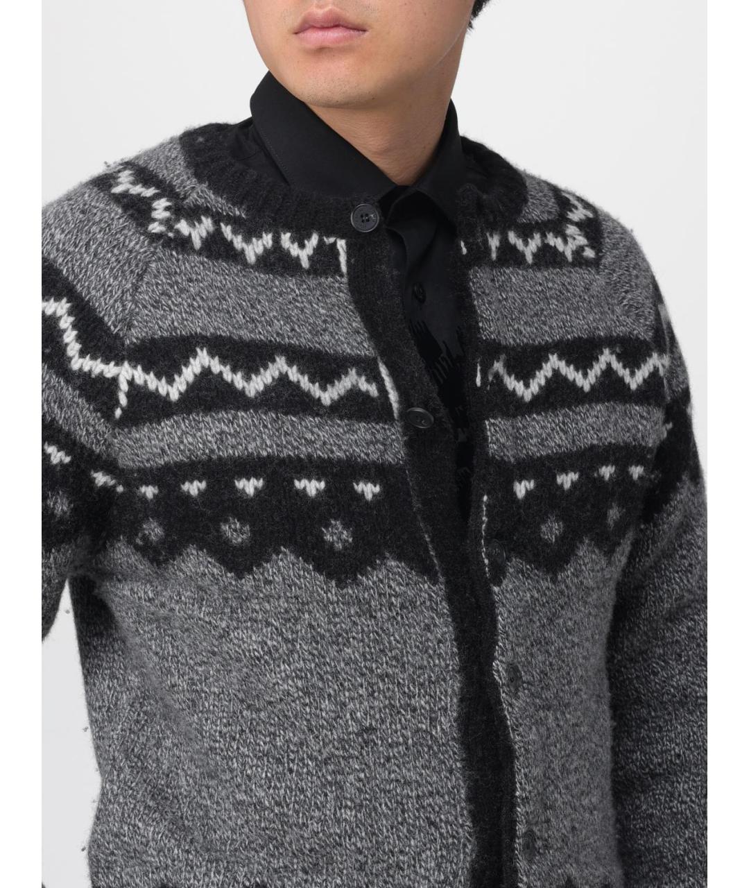 ANTONIO MARRAS Серый шерстяной кардиган, фото 6