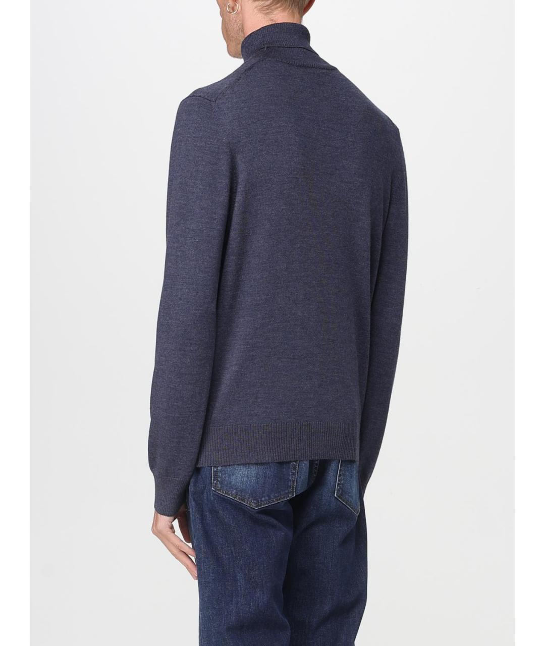 FAY Синяя шерстяная водолазка, фото 2