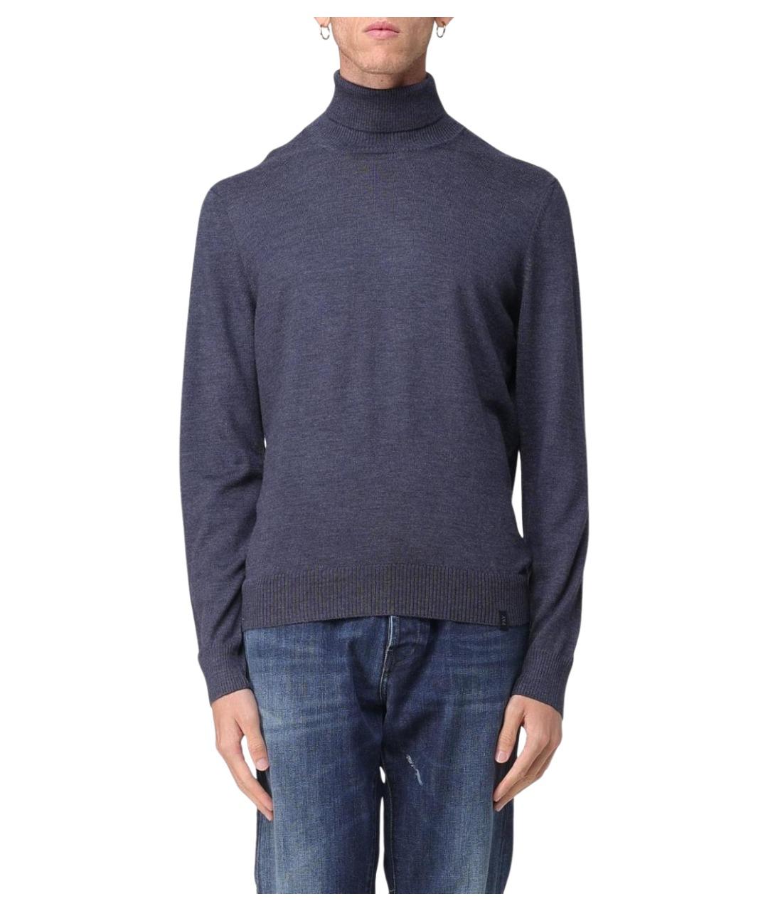 FAY Синяя шерстяная водолазка, фото 1