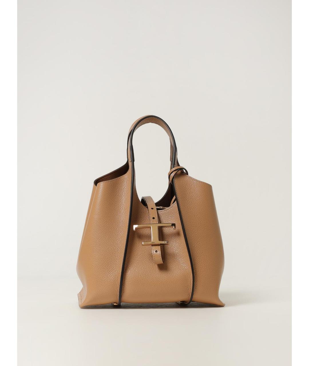 TOD'S Бежевая кожаная сумка тоут, фото 5