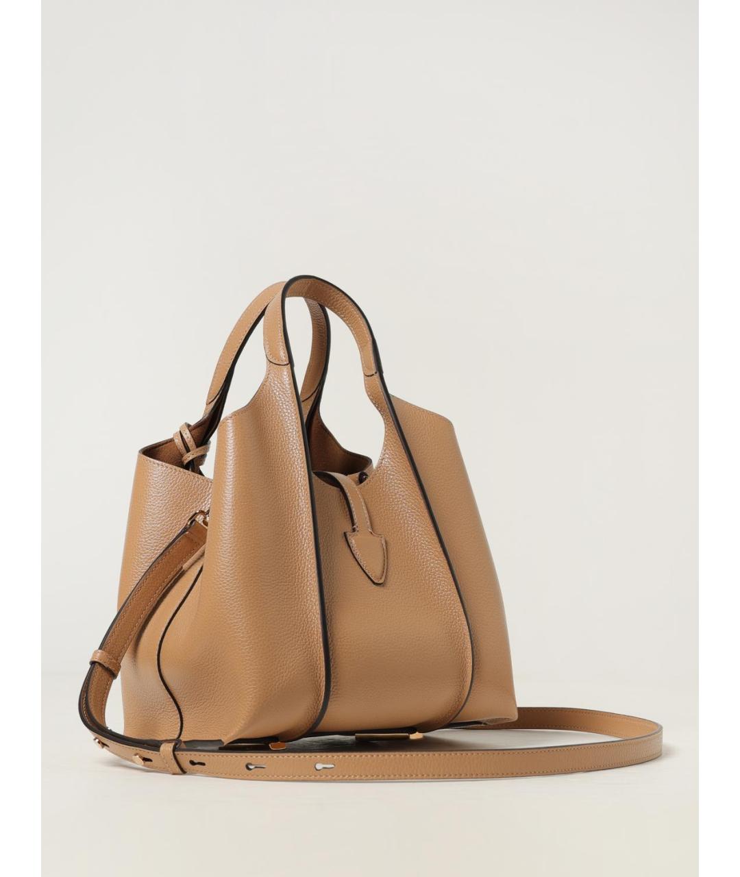 TOD'S Бежевая кожаная сумка тоут, фото 2