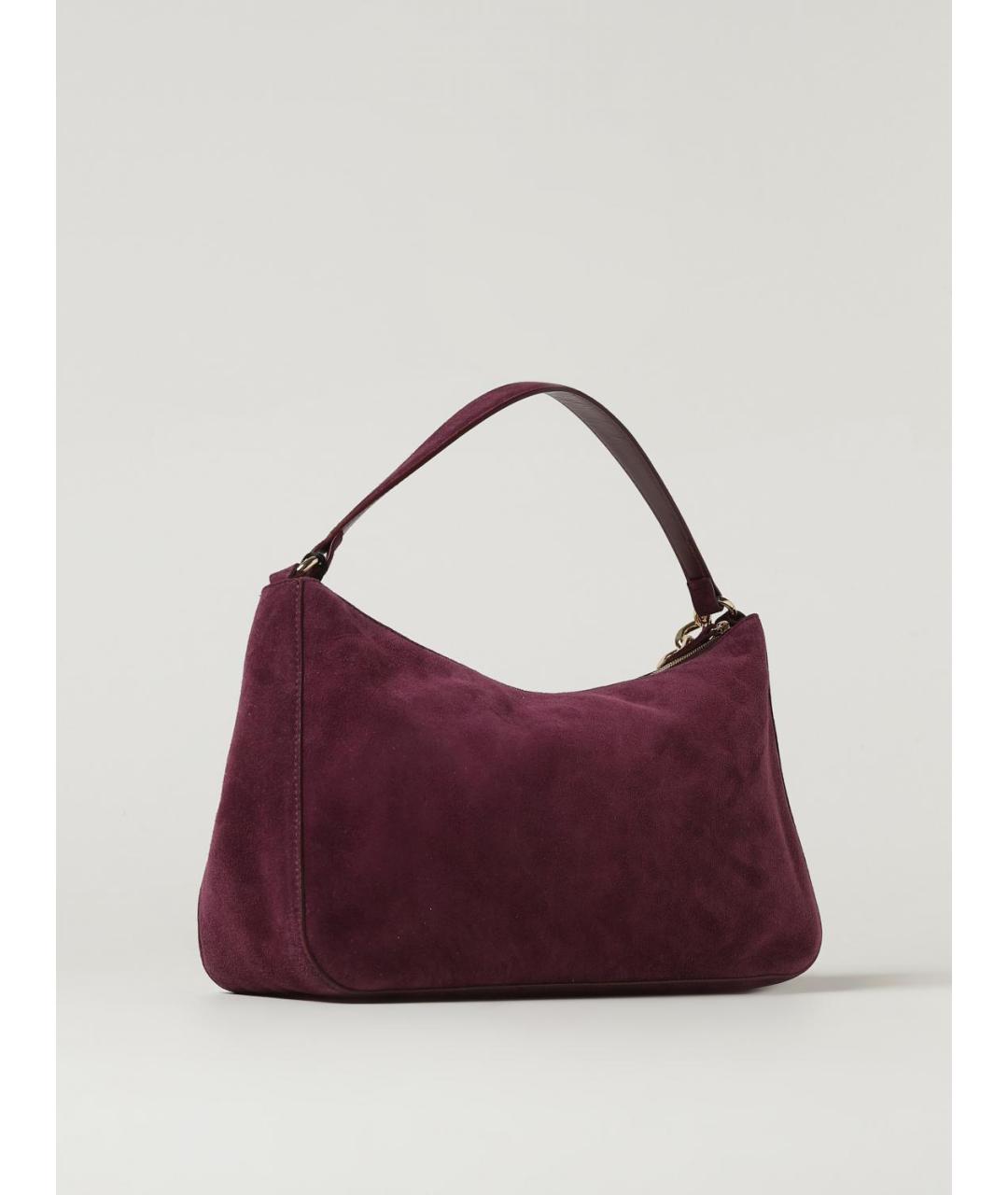 TWIN-SET Бордовая сумка с короткими ручками из искусственной кожи, фото 2