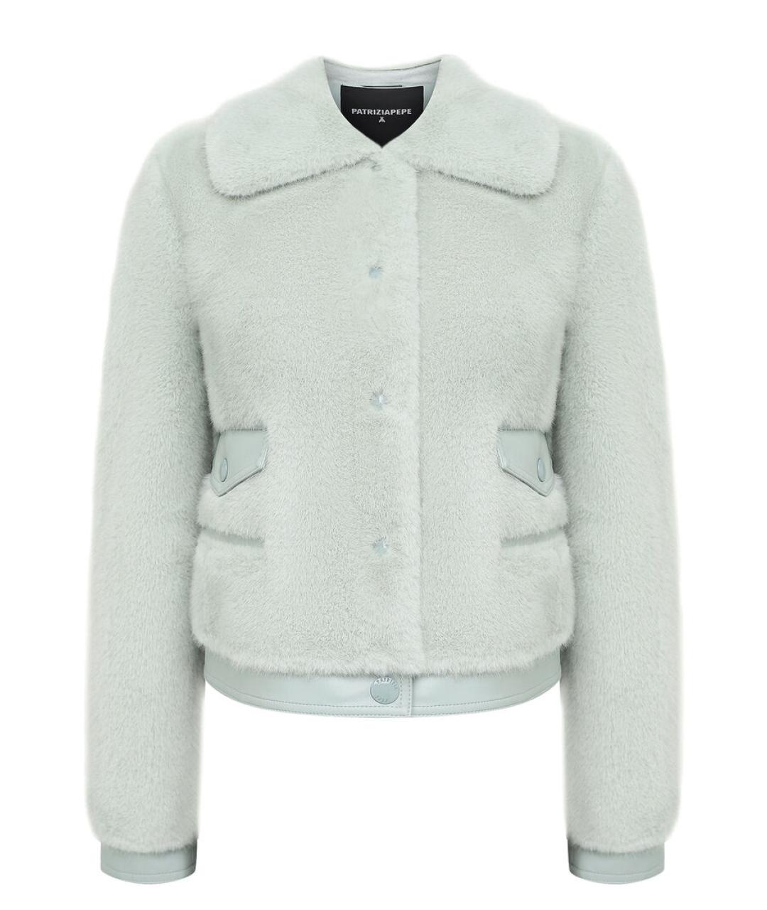 PATRIZIA PEPE Голубая полиэстеровая куртка, фото 1