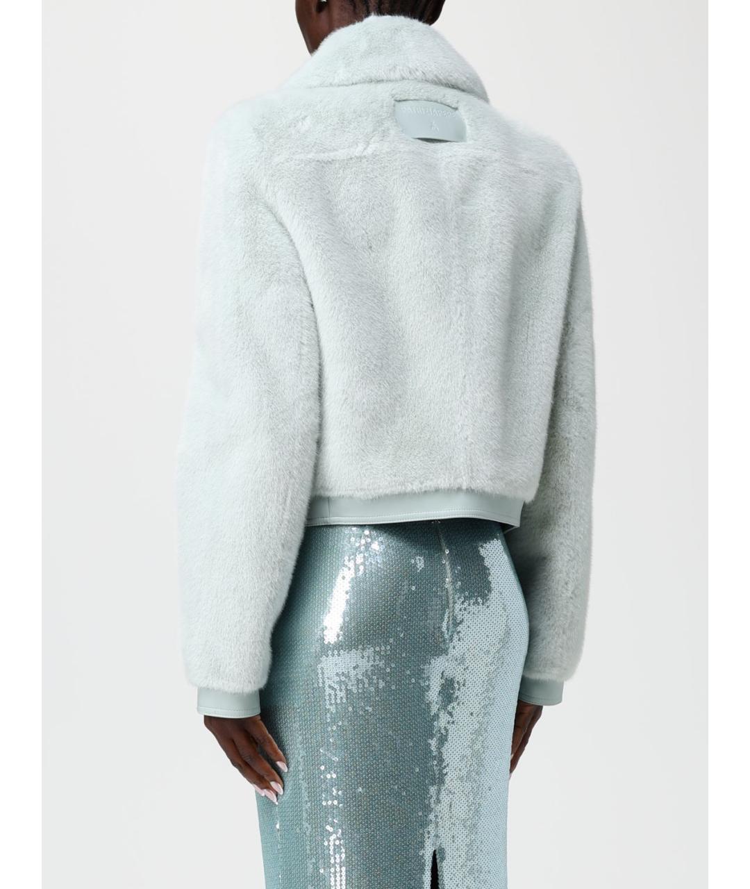 PATRIZIA PEPE Голубая полиэстеровая куртка, фото 3