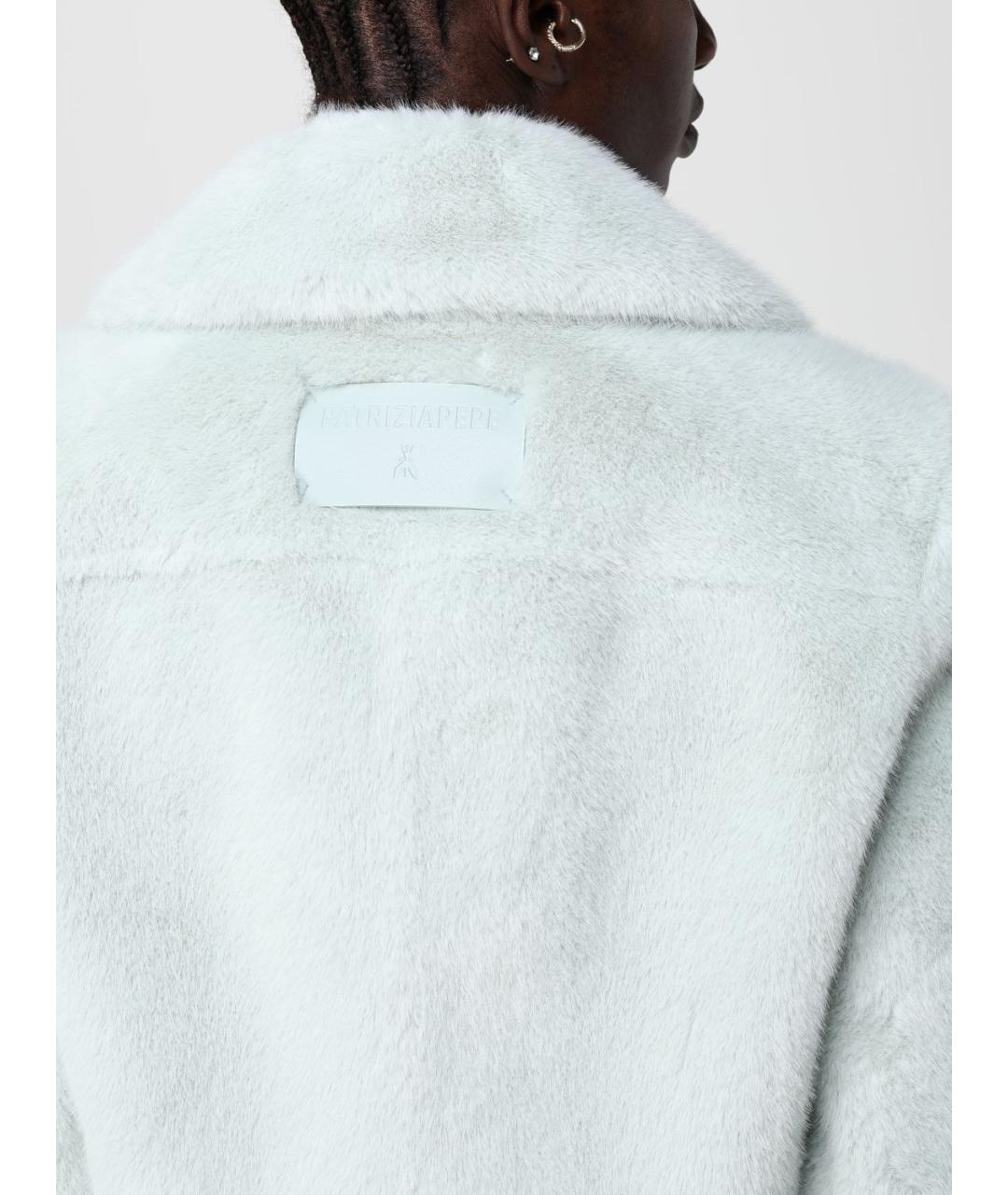 PATRIZIA PEPE Голубая полиэстеровая куртка, фото 5