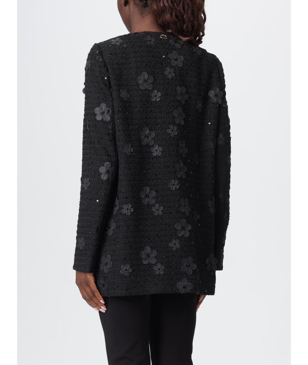 TWIN-SET Черное полиэстеровое пальто, фото 3