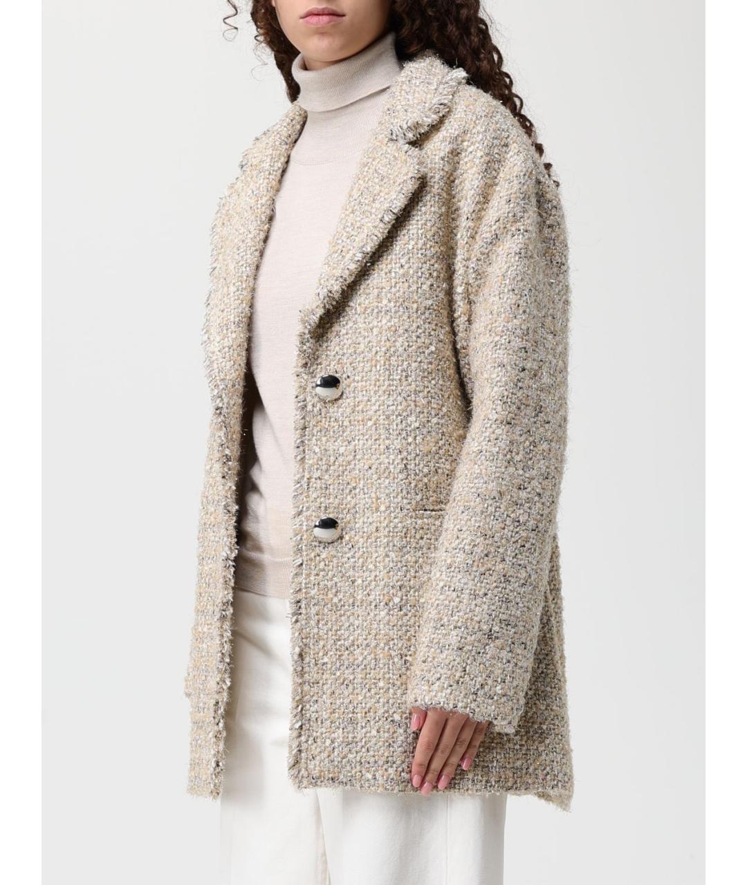 TWIN-SET Серое полиэстеровое пальто, фото 3