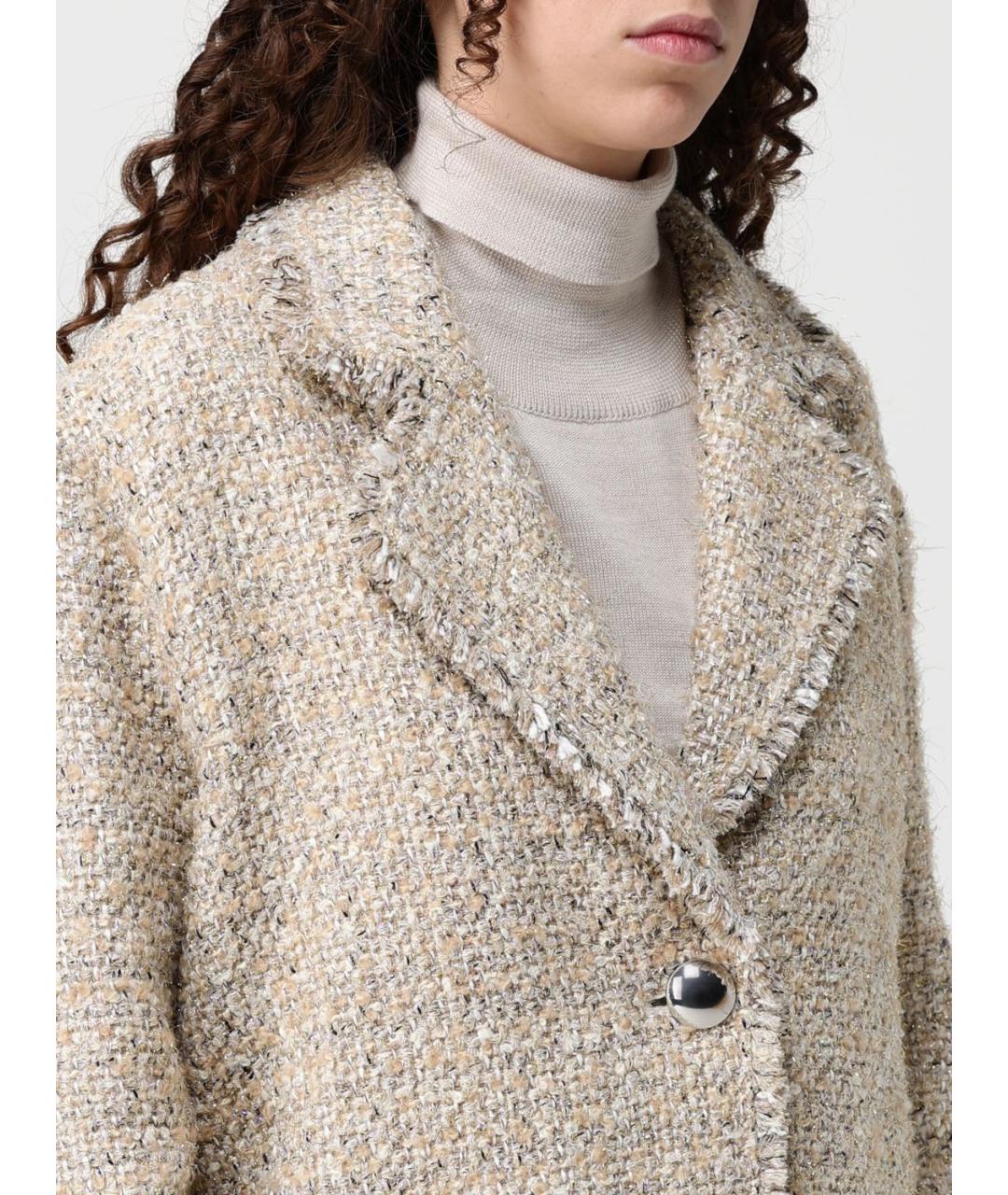 TWIN-SET Серое полиэстеровое пальто, фото 4